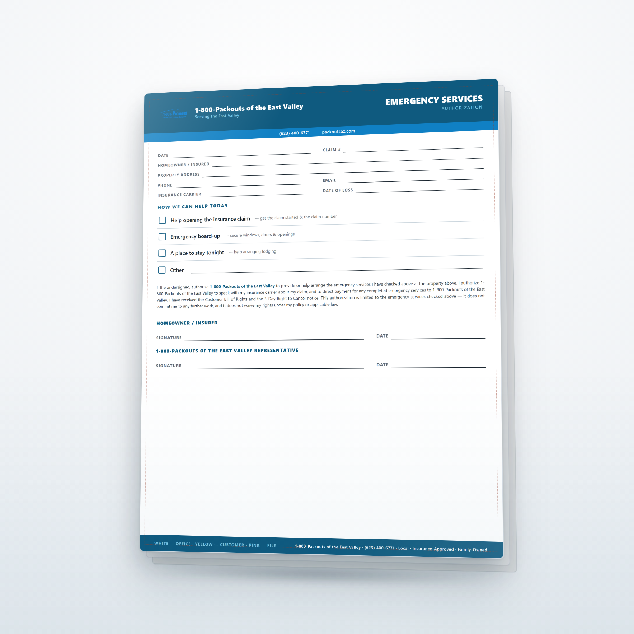 Emergency Services Authorization (3-part)